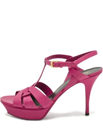 Saint Laurent Sandalen met plateauzool - Roze