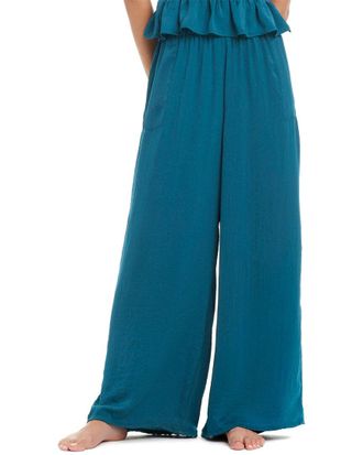 Red Carter Hammered Satin Cover-Up Wide Leg Pant