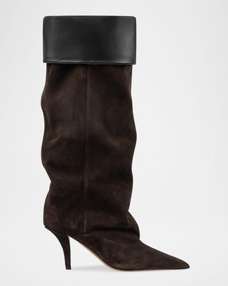 PARIS TEXAS Ines Suede Knee-High Boots