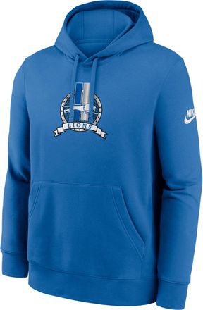 Nike Detroit Lions Rewind Club Nike Mens NFL Pullover Hoodie in Blue | NKDK4KR9SV-TM9