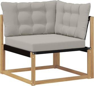 vidaXL Sof&aacute; De Esquina Para Exteriores Madera De Acacia S&oacute;lida Blanco Vidaxl