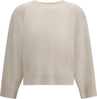 Brunello Cucinelli Maglione Girocollo in Cashmere - - Knitwear - Donna - Beige - S