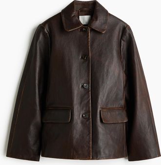 H&M Lederjacke - Brown
