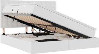 vidaXL Storage Bed with Mattress Pure White 160 x 200 cm Faux Leather vidaXL