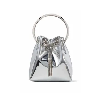 Jimmy Choo London Tassen, Dames, Grijs, ONE Size, Stijlvolle Metallic Tas