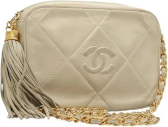 Chanel Pre-owned Cross Body Bags, female, Beige, Size: ONE SIZE Pre-owned Vintage Shoulder Bag