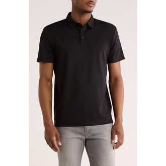 Calvin Klein Classic Fit Embroidered Slub Knit Polo in Black at Nordstrom Rack, Size Xx-Large