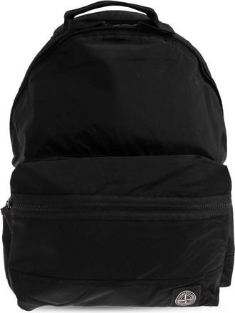 Stone Island Logo Rugzak - Heren - Rugzakken - Zwart - ONE Size - Tassen