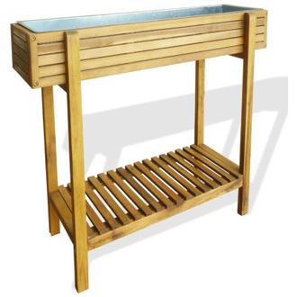 vidaXL Arriate De Madera Maciza De Acacia Y Zinc Vidaxl