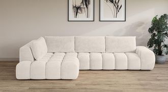 Inosign Ecksofa »AZITA Designsofa, elegant und bequem L-Form, Bubble-Optik« lose Rückenkissen, traumhafte Steppung, Masse B/T/H: 352/210/72 cm
