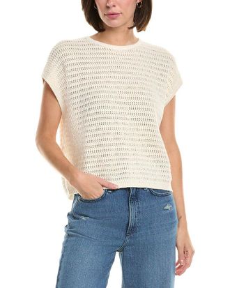 LE JEAN Le Jean Crochet Linen-Blend Muscle T-Shirt