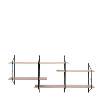 DRAWER Estanter&iacute;a de pared de madera y metal L191cm - Madera clara
