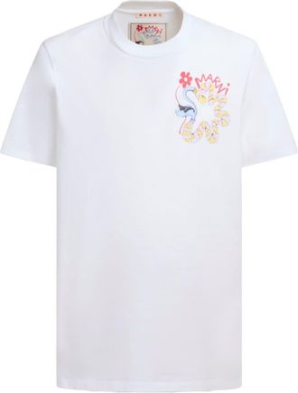 Marni graphic-print T-shirt - men - Cotton - 50 - White