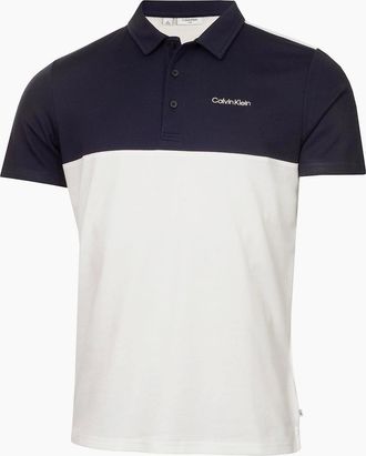 Calvin Klein Mens Embroidered Collared Neck Short Sleeve Polo Shirt - White - Size: 42