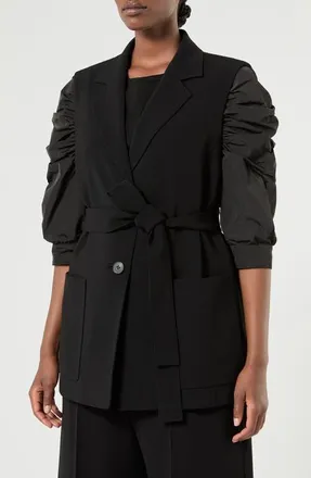 Marina Rinaldi Belted Vest in Black at Nordstrom, Size 20W