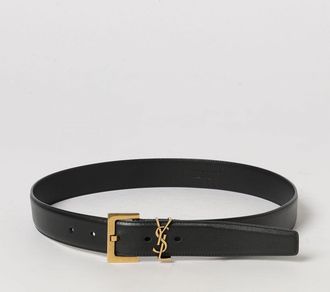 Saint Laurent Cintura Cassandre in pelle di vitello con monogramma YSL 3 cm