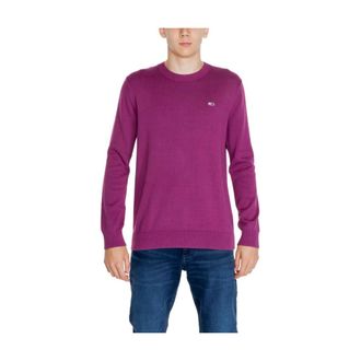 Tommy Jeans Round-neck Knitwear, male, Purple, XL, TJM Essential Jumper