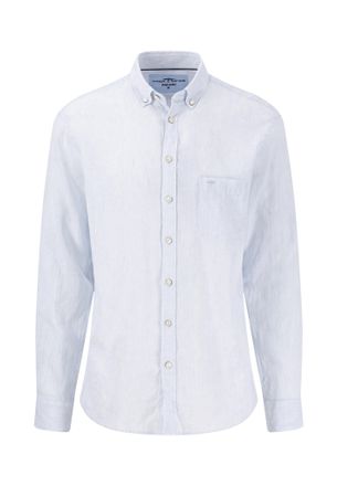 Fynch-Hatton Leinenhemd FYNCH-HATTON, Herren, Gr. 4XL, N-Gr, blau (summer breeze), Web, Obermaterial: 100% Leinen, unifarben, regular fit taillenbedeckt, Manschett