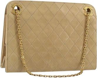 Chanel Pre-owned Shoulder Bags, female, Beige, Size: ONE SIZE Pre-owned Vintage Shoulder Bag