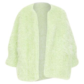 Dries Van Noten Green Mohair Loose Coat