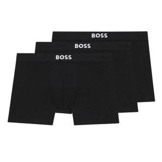HUGO BOSS Mens Polycotton Boxer Briefs (Pack of 3) (Black) - Size X-Large