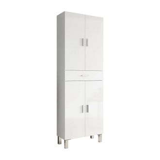 Calicosy Iberodepot - Colonna 4 Ante E 1 Cassetto Bianco Lucido L60 Cm