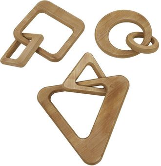 CosmoLiving by Cosmopolitan Cosmoliving By Cosmopolitan Set Of 3 Chain Brown Wood Sculpture