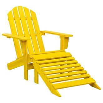 vidaXL Vidaxl - Silla Jard&iacute;n Adirondack Y Otomana Madera Maciza Abeto Amarilla