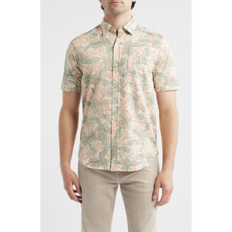 Tommy Bahama San Lucio Sea Shade IslandZone Short Sleeve Button-Up Shirt in Abalone at Nordstrom, Size Xxx-Large