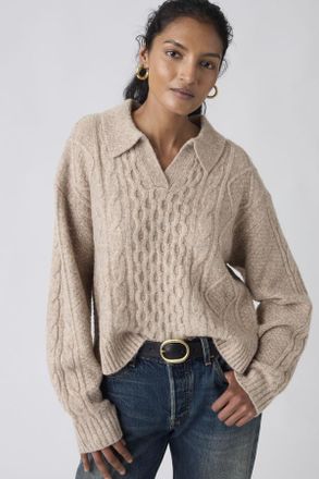Levi's Sudadera de punto trenzado Nova - Mujer - XS - Marr&oacute;n / Taupe Gray Heather Bros B2371
