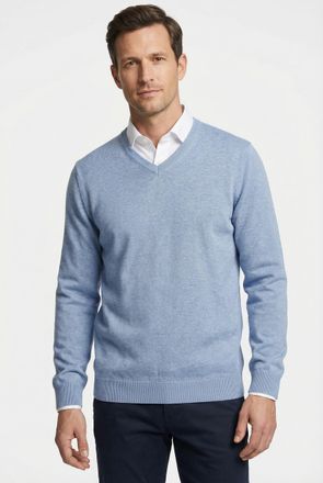 Marvelis Strickpullover MARVELIS, Herren, Gr. 4XL, hellblau, Jersey, Obermaterial: 100% Baumwolle, regular fit, V-Ausschnitt, Rippb&uuml;ndchen, Pullover Strickpull