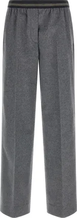 Miu Miu Gray Virgin Wool Casual Womens Pants