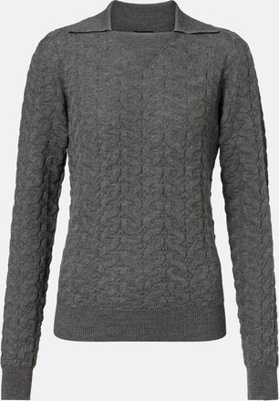Etro Cable-knit wool polo sweater