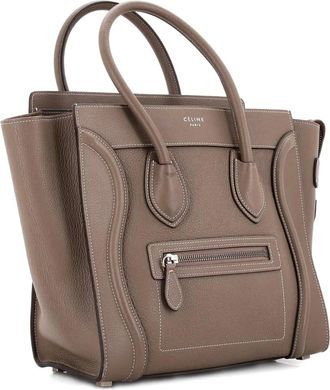 Celine Bicolor Luggage Bag Leather Micro tote bag - Beige