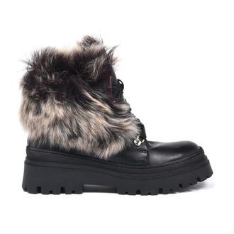 Baldinini Botas militares con forro de piel de cordero - Shoes - Mujer - Negro - 37 1/2 EU