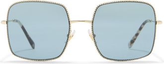 Miu Miu 58mm Square Sunglasses in Pale Gold Pink Mirror at Nordstrom Rack