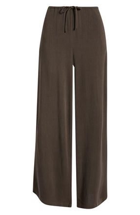 PacSun Milla Tie Waist Wide Leg Pants in Brown at Nordstrom, Size Xx-Small