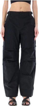 Wardrobe.NYC Broek - Dames - Wijde Broeken - Zwart - L - Katoen - Broeken