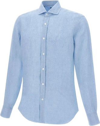 Barba Dandylife Linnen Shirt - Heren - Casual Overhemden - Blauw - 4XL - Linnen - Overhemden