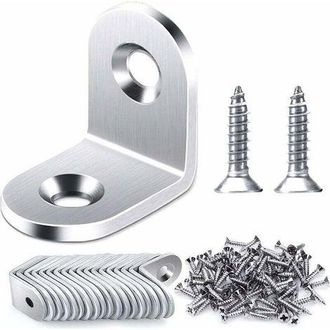 OEM 20 Escuadras De &Aacute;ngulo Recto De 20x20 Mm, Acero Inoxidable, Escuadras De Esquina De 90 Grados, Escuadras En Forma De L, Se Suministran Con Tornillos