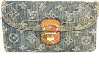 Louis Vuitton Blue Monogram Monogram Denim Canvas Long Wallet (Bi-Fold) (Pre-Owned)