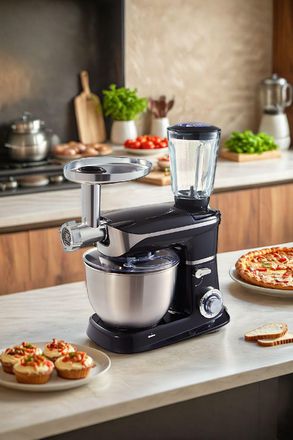 Living and Home 6-Speed 7L Tilt-Head Stand Mixer Mincer Blender Food Processor in Black