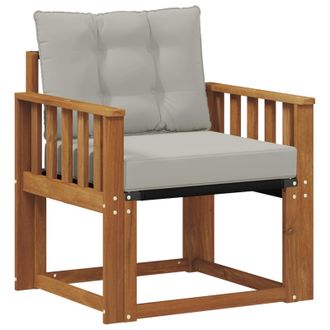 vidaXL Sof&aacute; De Exterior Madera De Acacia S&oacute;lida Gris Natural Y Claro Vidaxl