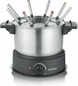 Severin Fo2473 Fondue El&eacute;ctrica Para 8 Personas Con Caquel&oacute;n De Acero Inoxidable Extra&iacute;ble, Incluye: Protecci&oacute;n Contra Salpicaduras Y 8 Tenedores - Severin
