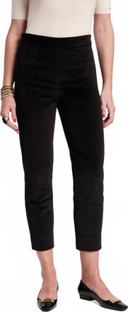 Frances Valentine Lucy Solid Velvet Stretch Cigarette Pant In Black