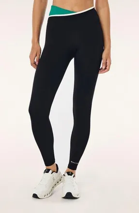 P.E Nation Status Full Length Leggings in Black /College Green at Nordstrom, Size X-Large