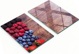 OEM Taglieri Da Cucina In Vetro Temperato Con Grafica Decorativa - Frutti Di Bosco 2x40x52 Cm