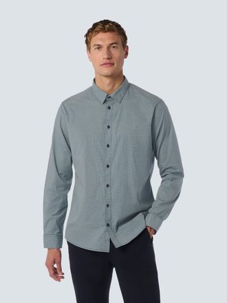No Excess Langarmhemd NO EXCESS, Herren, Gr. XXL, N-Gr, blau (night), Web, Obermaterial: 97% Baumwolle, 3% Elasthan, gemustert, regular fit h&uuml;ftbedeckend, Rundh