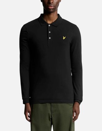 Lyle & Scott Mens Lyle and Scott Mens Polo Shirt LP400VOG Long Sleeve Summer Casual Cotton Tee - Black - Size: 40