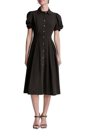 DKNY Commuter Short Sleeve Shirtdress in Black at Nordstrom Rack, Size 12